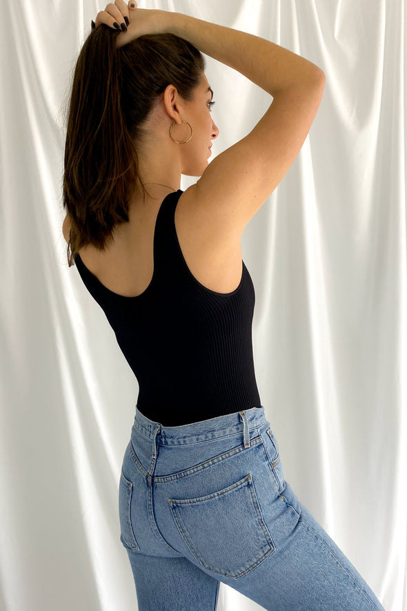 Simple Things Ribbed Bodysuit | Black - We’re About That