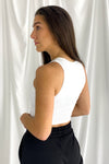 East Coast Seamless High Neck Crop Top | White - We’re About That