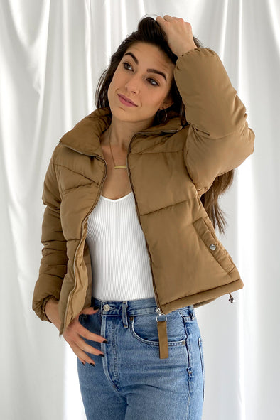 Golden Coast Puffer Jacket | Camel - We’re About That