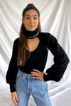 Top It Off Extra Cropped Sweater | Black - We’re About That