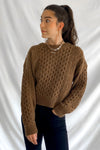 Sylvia Tie Back Cable Knit Sweater | Brown - We’re About That