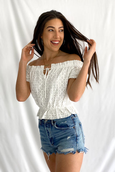 Love Story Off The Shoulder Top | Ivory - We’re About That