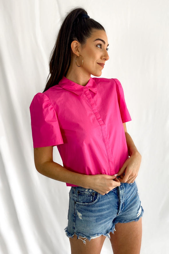 Party in Paris Collared Top | Pink - We’re About That